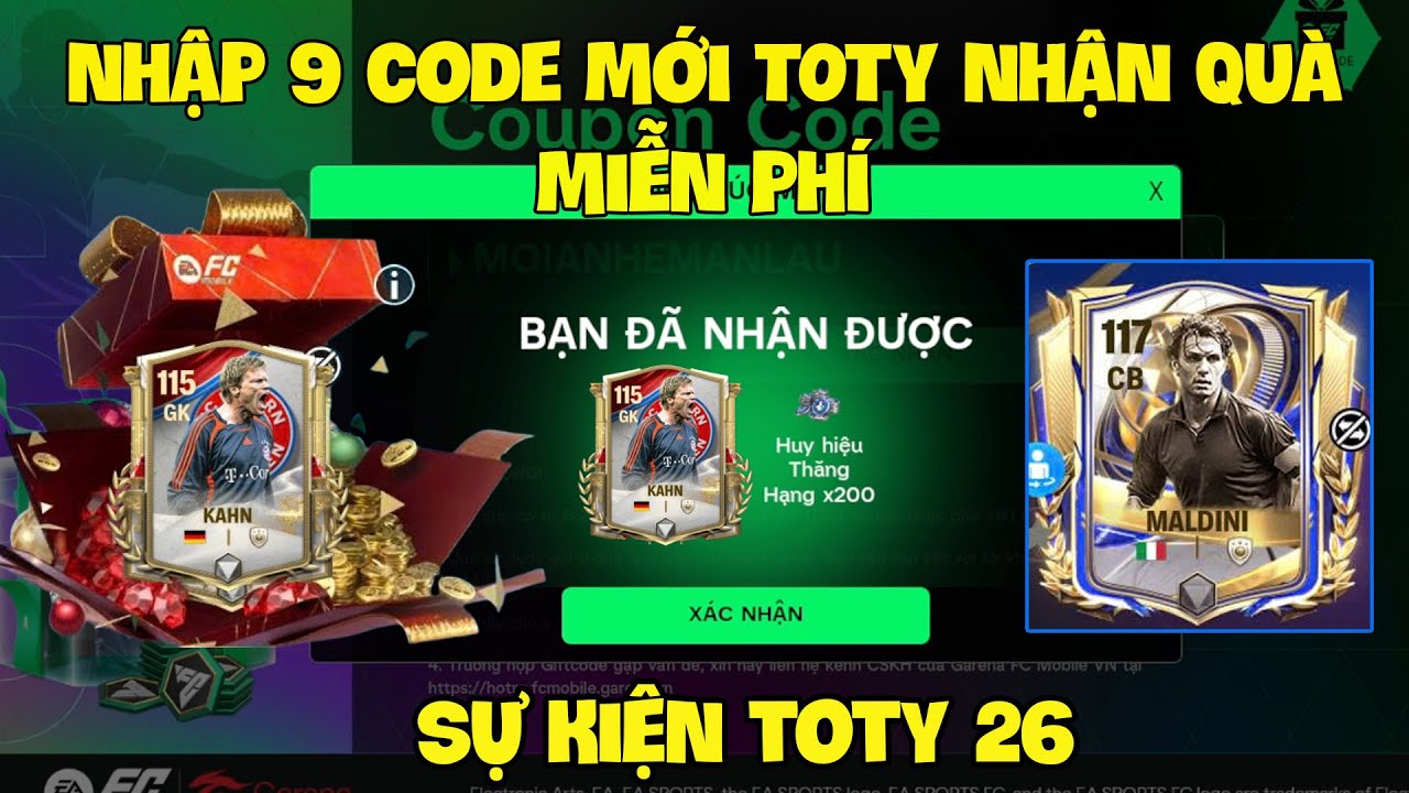 Tổng Hợp 9 Code TOTY Fc Mobile VN Mới Nhất Nhận Quà FV, Pack Cầu Thủ Và Gem Free