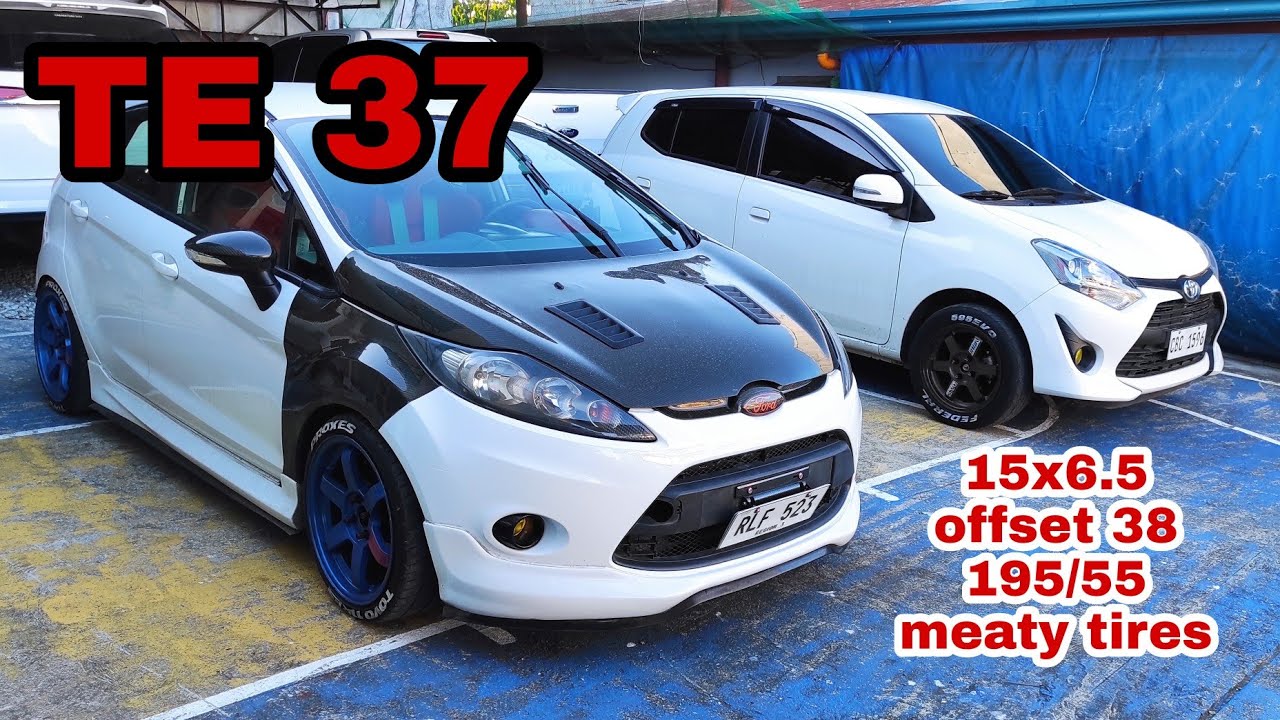 Toyota wigo Rota Grid 1 with meaty tires test fit