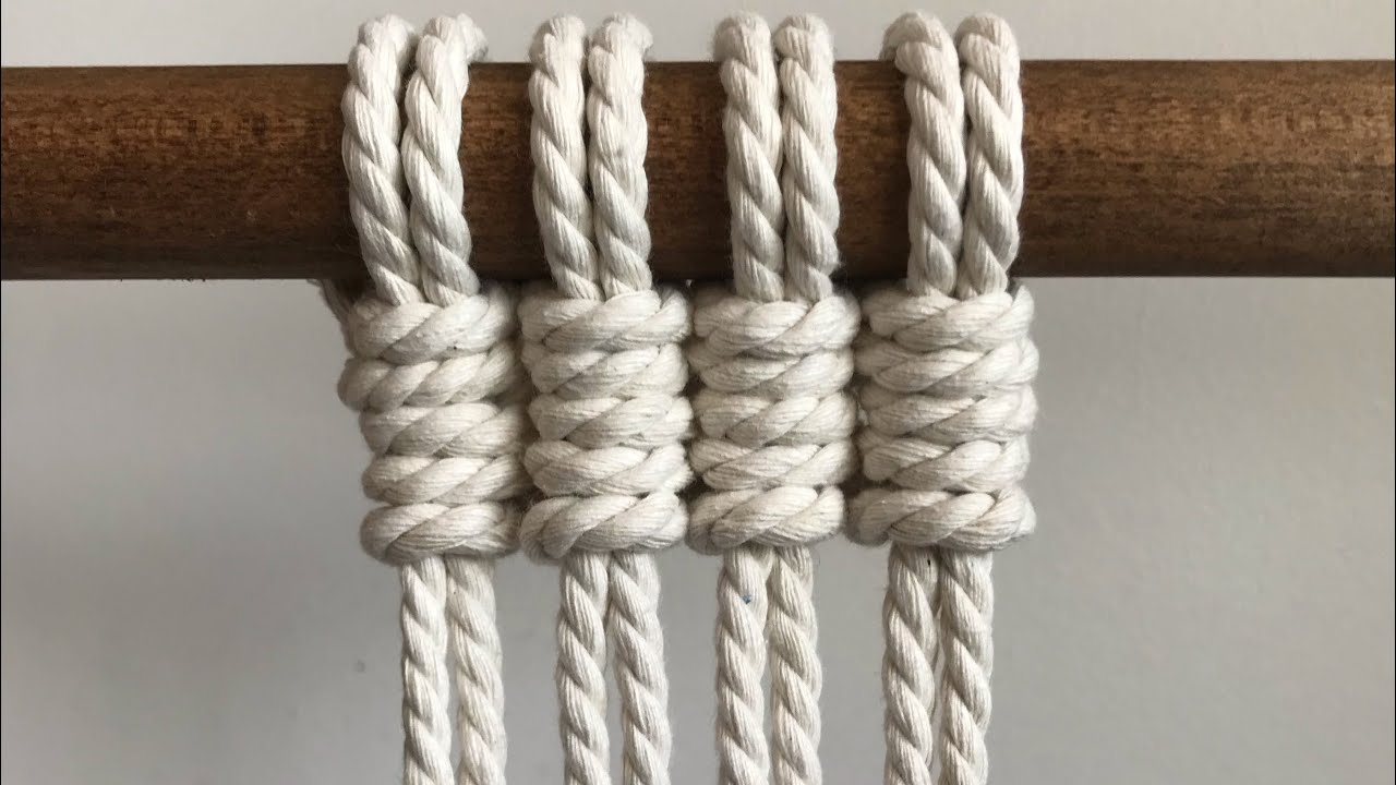 Macrame tutorial - Vertical Clove  Hitch Knot. (Slow step by step)