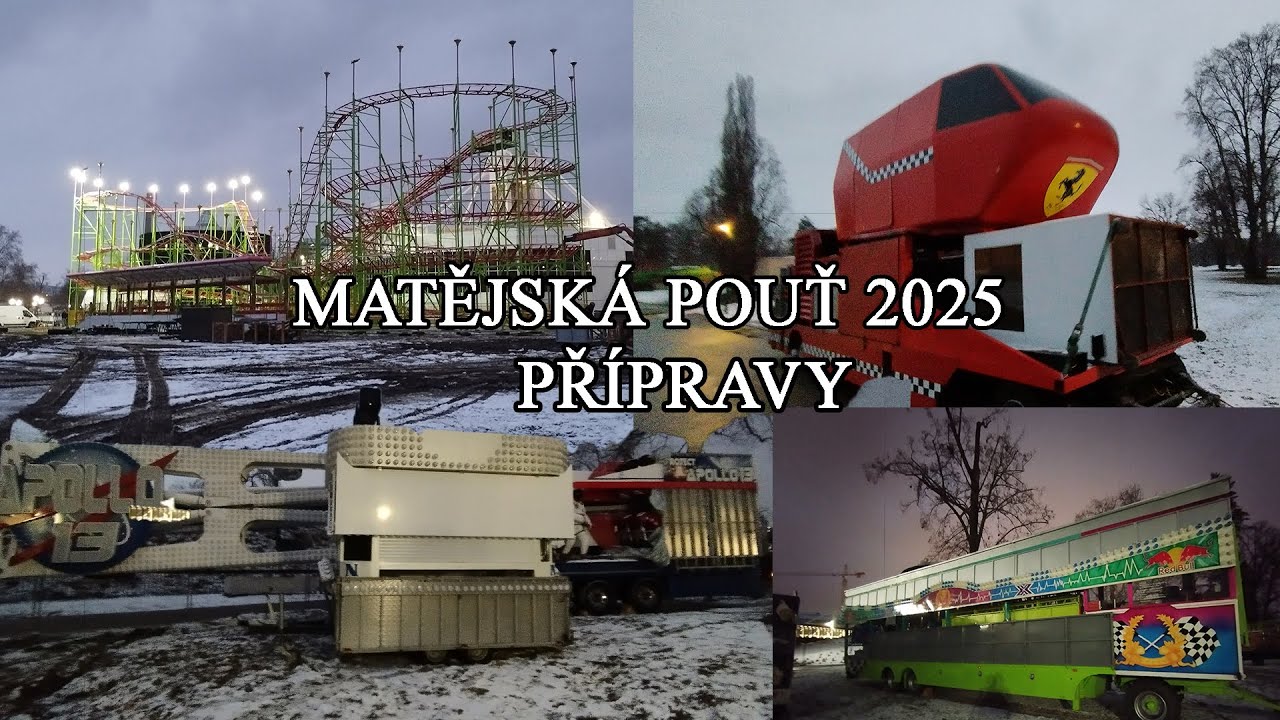 Matějská pouť 2025 - Přípravy - 7 dní do zahájení - Příjezd českých atrakcí