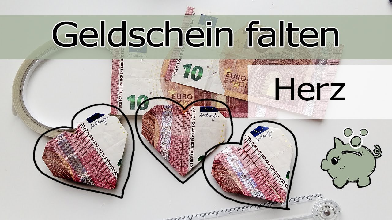 Geld falten HERZ I Hochzeit I Geldschein falten Herz I #Geldgeschenk  Diy einfache Anleitung deutsch