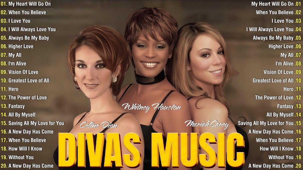 Best Of The World Divas  Greatest Hits Full Album Whitney Houston , Celine Dion , Mariah Carey