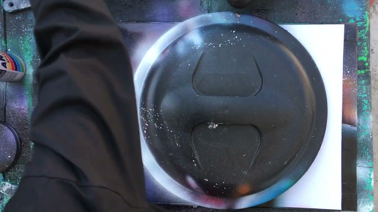 Verticalspray paint art City in the Future  asmr