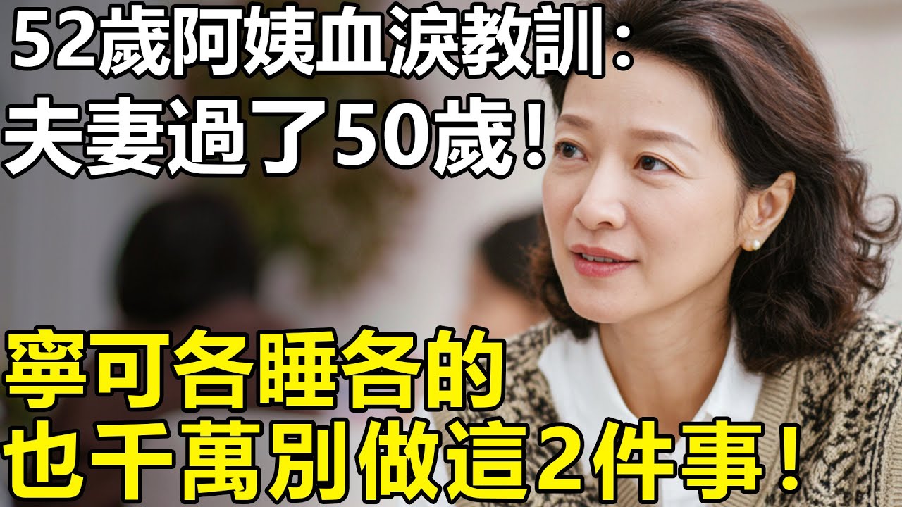 夫妻寧可各睡各也千萬別做這2件事？52歲阿姨的血淚教訓：我当年万万不应该相信男人！【養老|情感|孝順|幸福生活|生活】