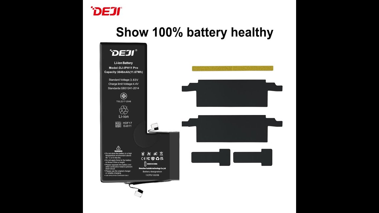 Batteria DEJI Crack-Decode Senza Messaggio Pop-Up di Errore Sostituzione per Apple iPhone 11 Pro