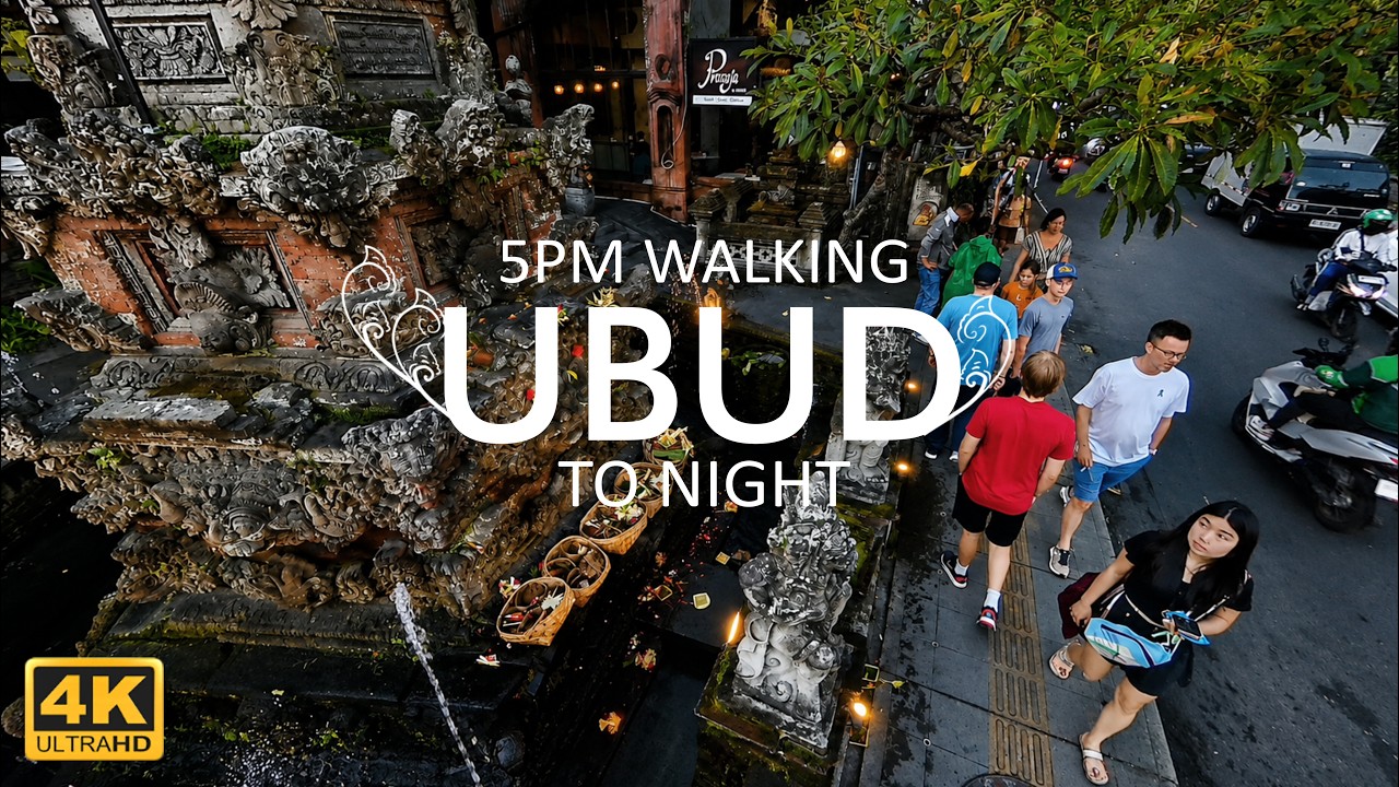 The Most Wonderful Evening in UBUD | Walking Tour 4K | 5 PM to Night