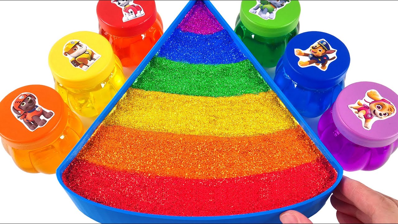 Satisfying Video l How to make Rainbow Pyramid Slime Cutting ASMR l  RainbowToyTocToc