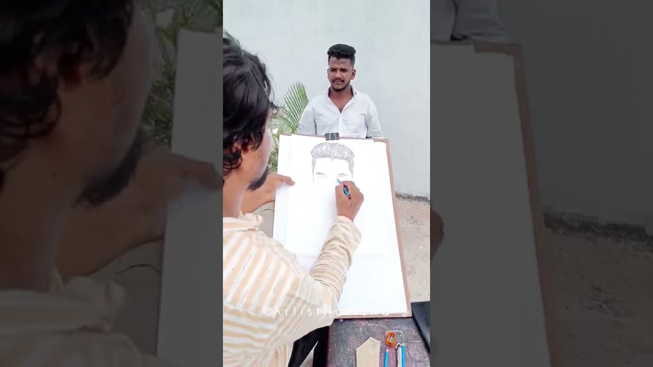 Man Live Sketch | Painting Tutorial | #Pencilsketch | Harrsha Artist | #Youtubeshorts