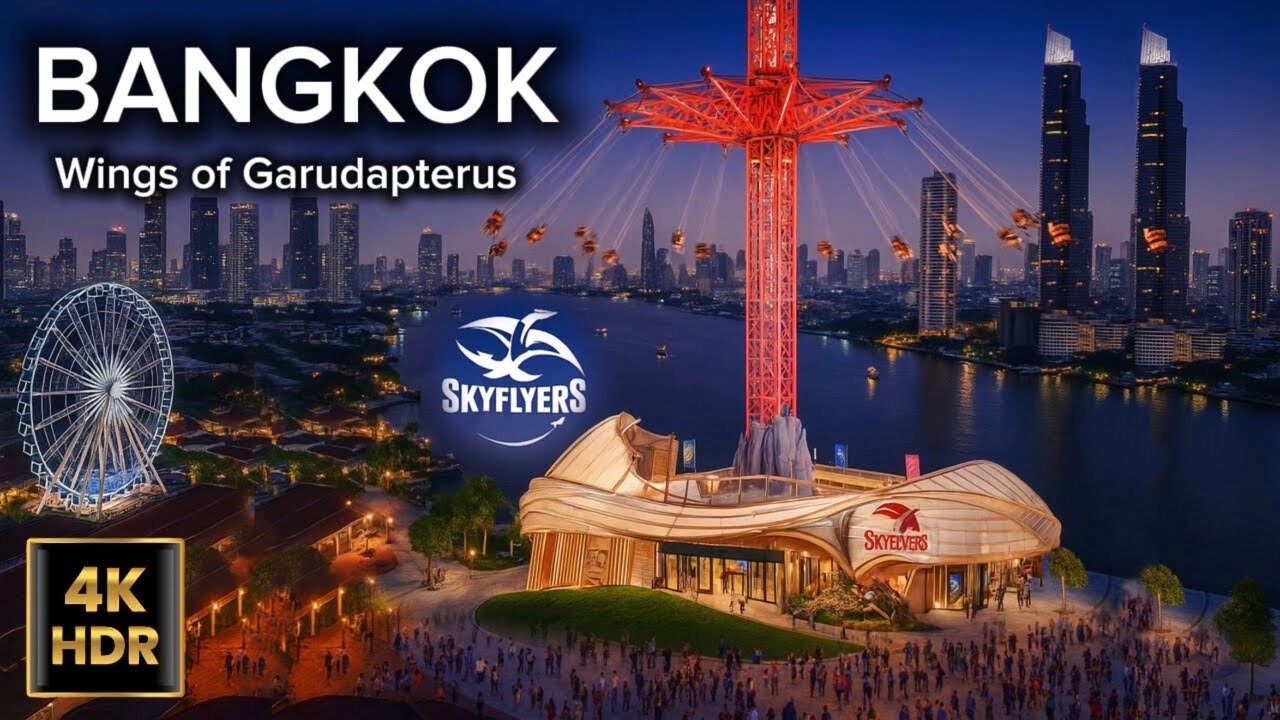 🇹🇭 4K HDR |🔥Now Open in Bangkok! SkyFlyers Asiatique – One of the Tallest Rides in the World!