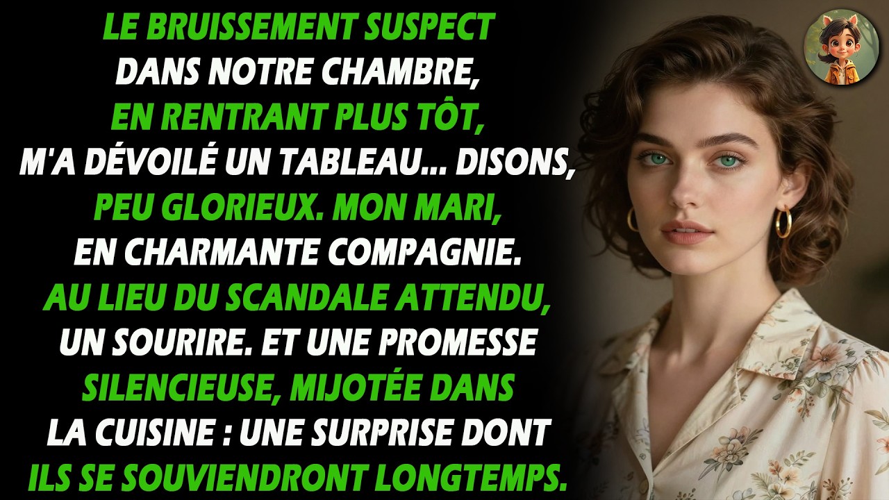 Je suis rentrée tôt et j'ai entendu du bruit dans la chambre. J'ai surpris mon mari avec sa...