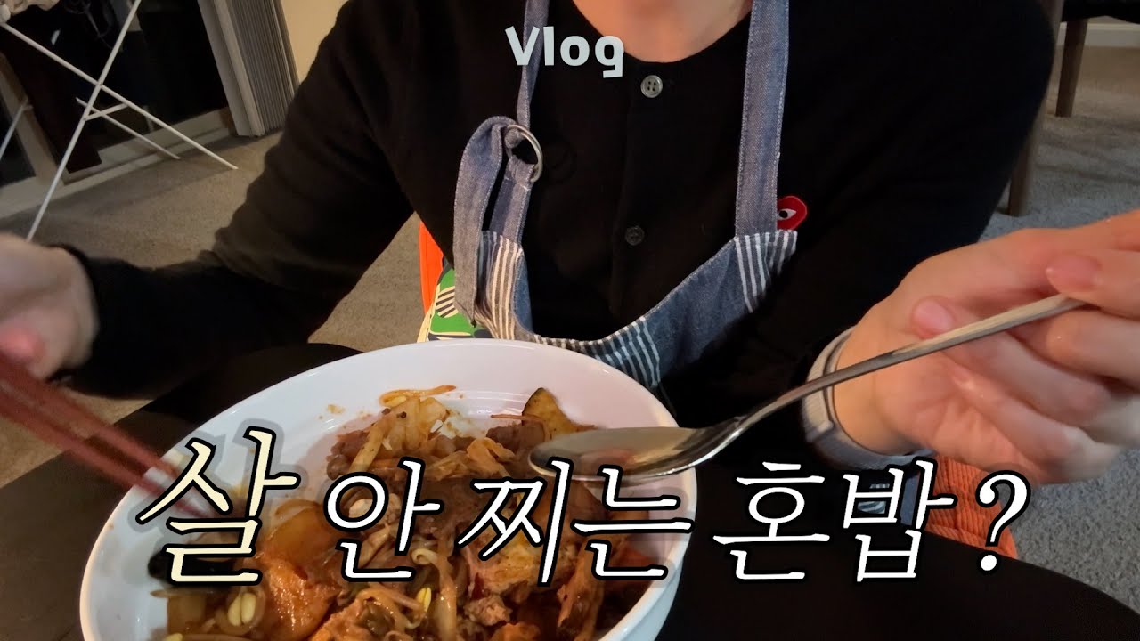 집콕하는 미국 주부의 현실 혼밥 브이로그 (살 안 찌려는 요리)