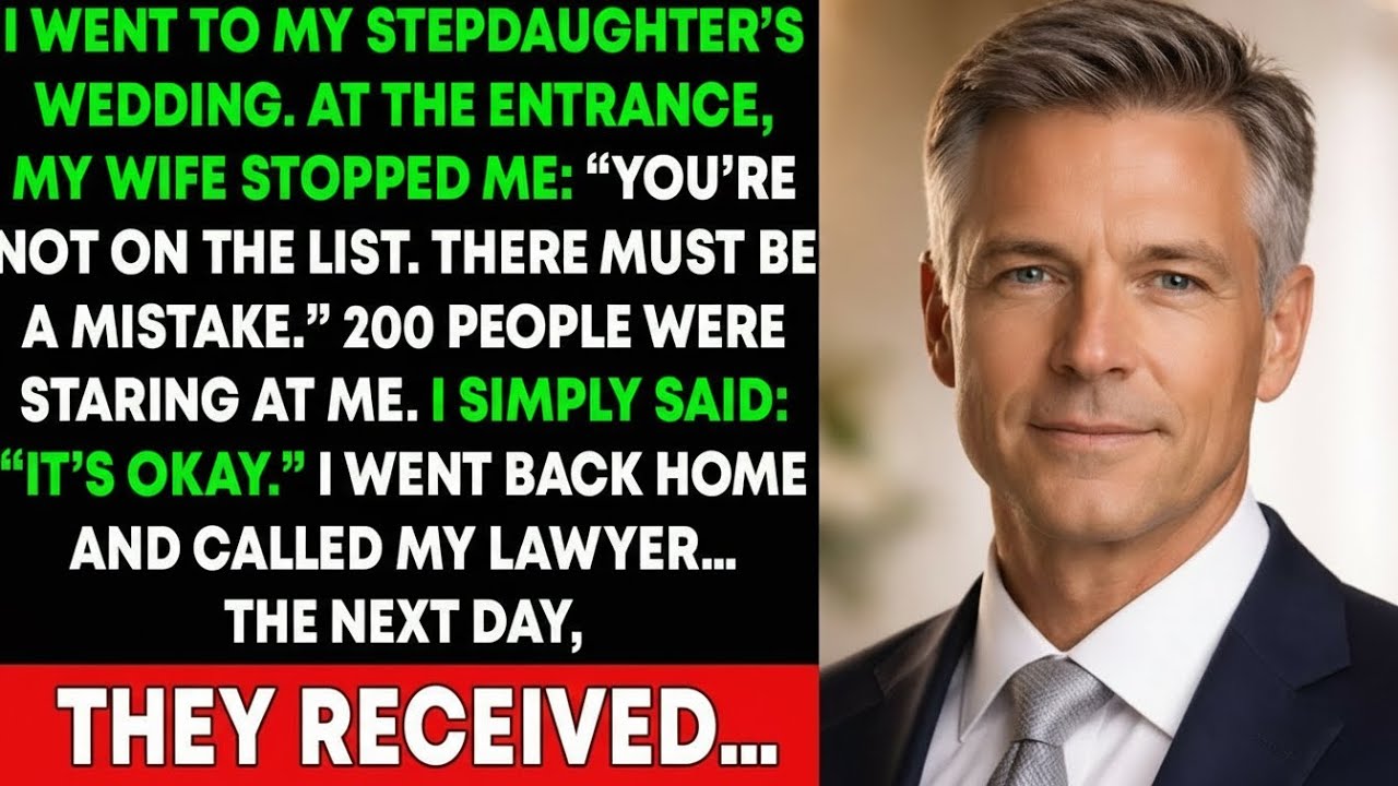 My Wife Stopped Me at My Stepdaughter’s Wedding “You’re Not on the List ”