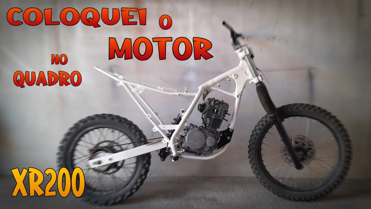 XR 200 COM ROUPA DA CRF 230 #37 - MONTANDO MOTOR DA XR200 ( parte 5 )