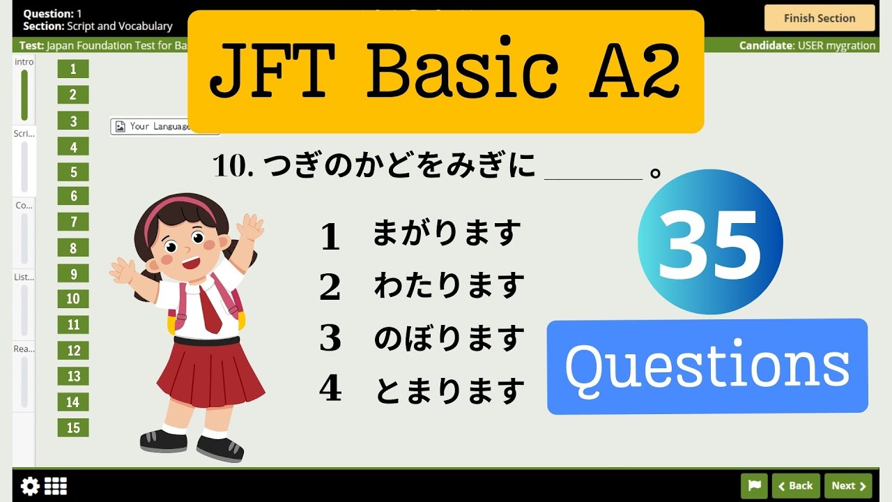 JFT Basic A2 Sample Test With Answers #20 | Listening | Grammar | Kanji | Vocabulary