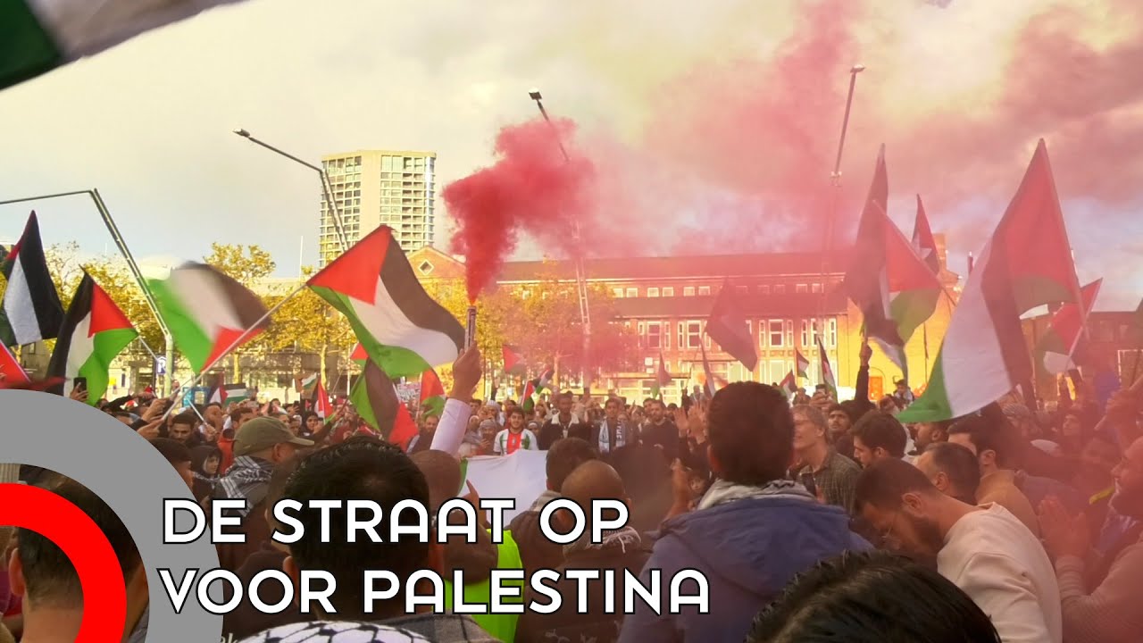 Pro-Palestijnse mars in de binnenstad van Eindhoven: 'I stand with Palestine'