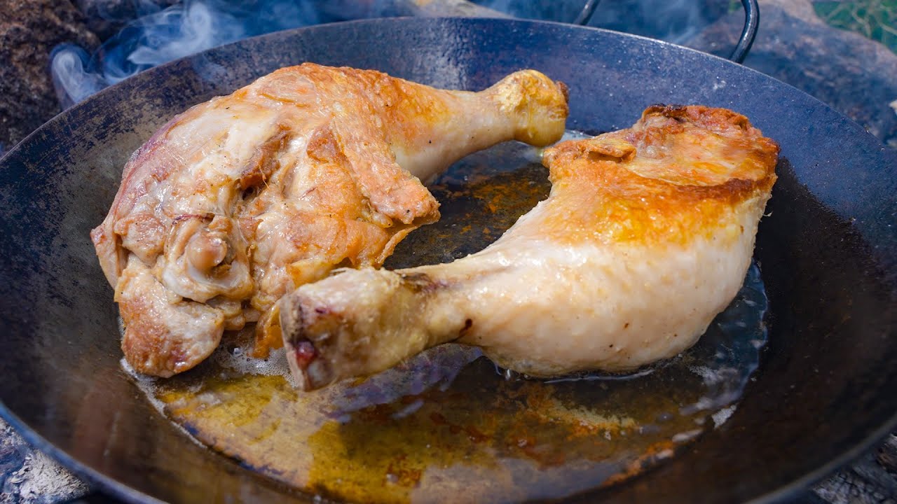 Chicken Drumsticks Cooked on Fire 🍗 ASMR Cooking 🔥 No Talking