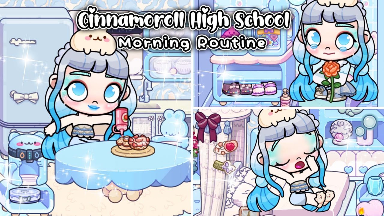 CINNAMOROLL High School Morning Routine🩵🤍| Avatar World | Pazu