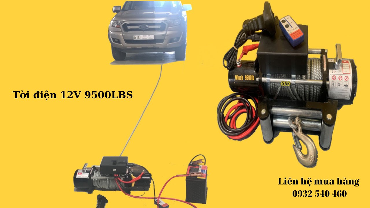 Thực Nghiệm Tời Kéo Xe - Tời Điện 12V 9500LBS~4300kg I DBK Việt Nam