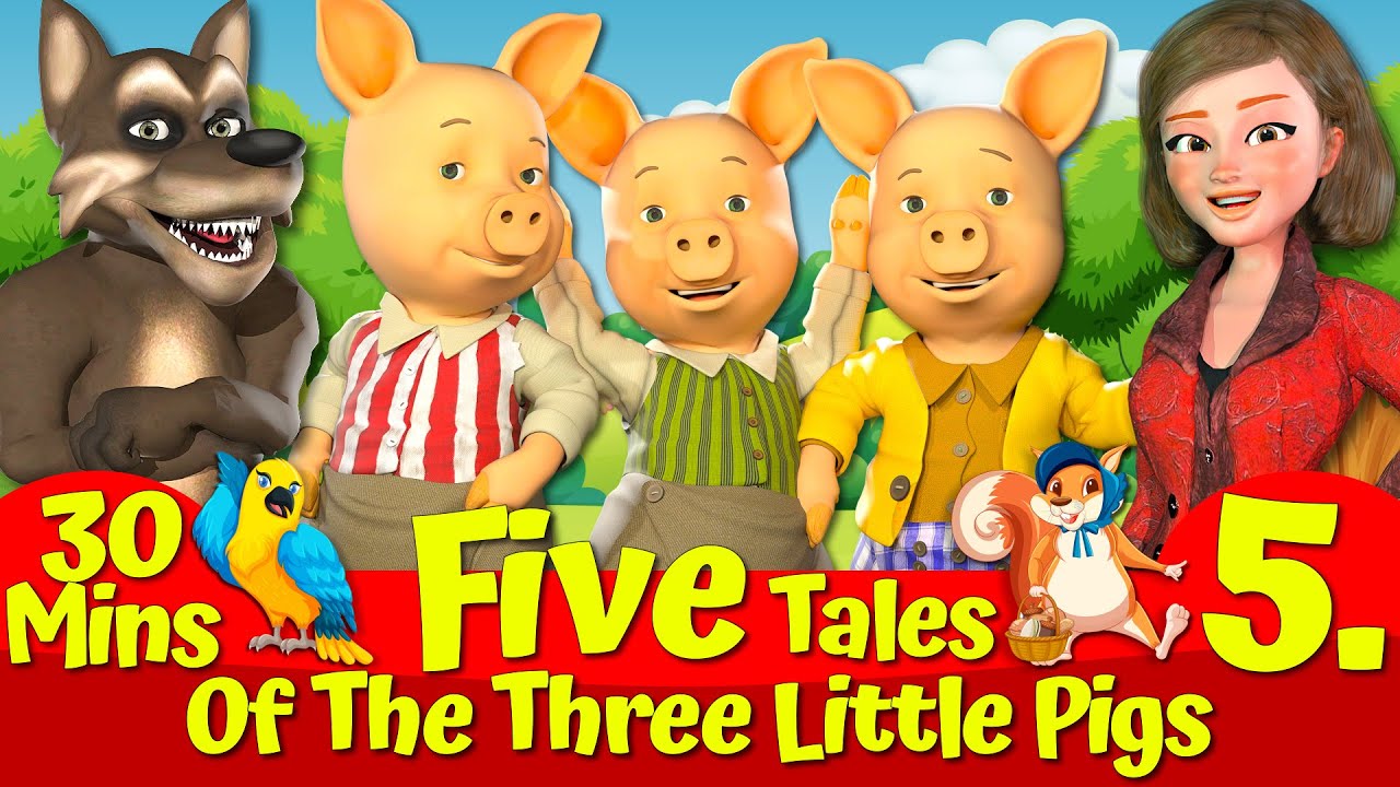 🔴 Five Tales Of The Three Little Pigs And The Big Bad Wolf 🔴🐷🐺 I English Fairytales🌟