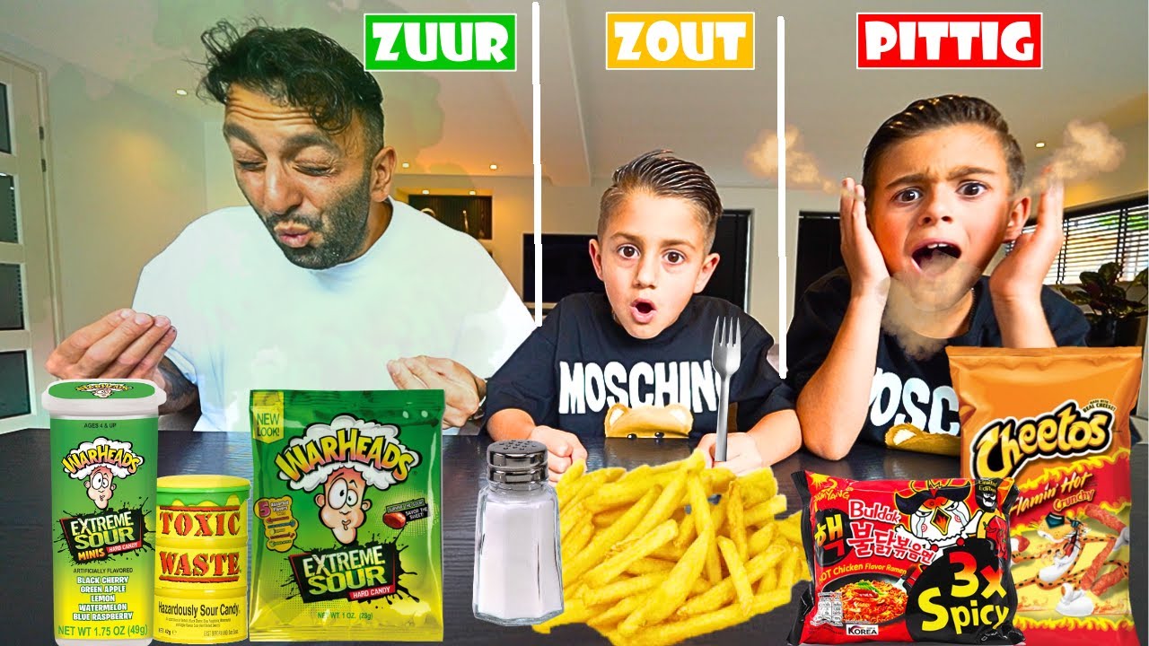 ZUUR VS PITTIG VS ZOUT CHALLENGE!🥵*HEFTIG* | LAKAP JUNIOR