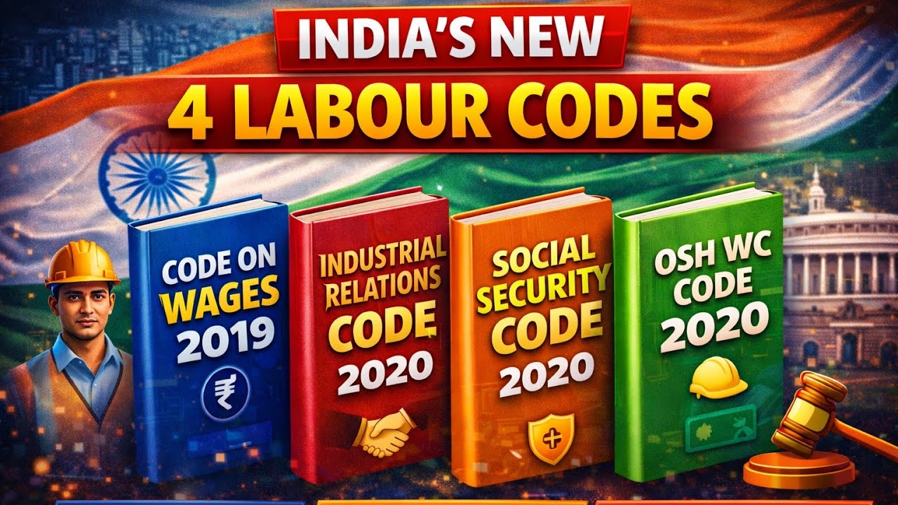 India's 4 New Labour Codes, 2020 with brief explanation.