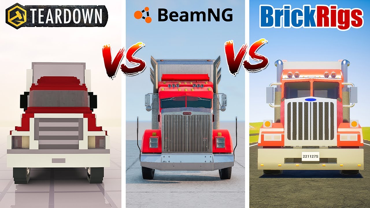 Teardown SEMI TRUCK vs BeamNG SEMI TRUCK vs Brick Rigs SEMI TRUCK