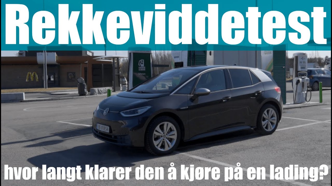 VW ID3 Pro 58kWh rekkevidde og forbrukstest i 60km/t 80km/t og 110km/t