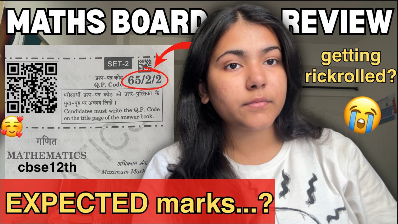 😭 *MATHS* BOARD PAPER REVIEW | 12th CBSE 📚 getting rickrolled💀⁉️