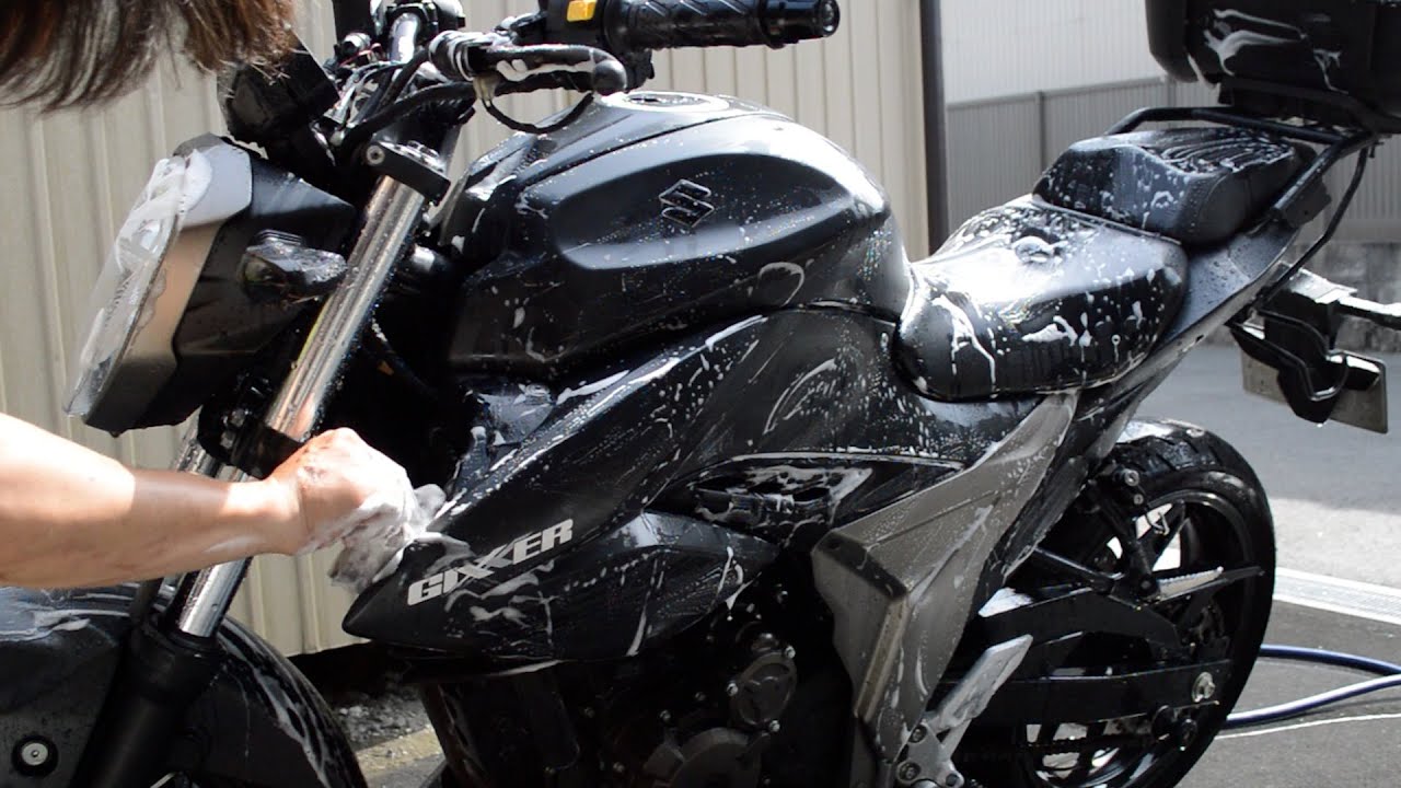 ジクサー250 基本メンテナンス 洗車 チェーン張り調整 オイル交換