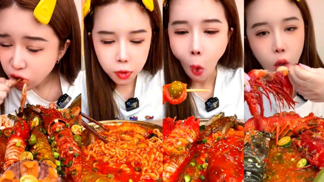 INTENSE Red Chili Oil Seafood Mukbang 🌶️ Lobster, Shrimp & Squid ASMR