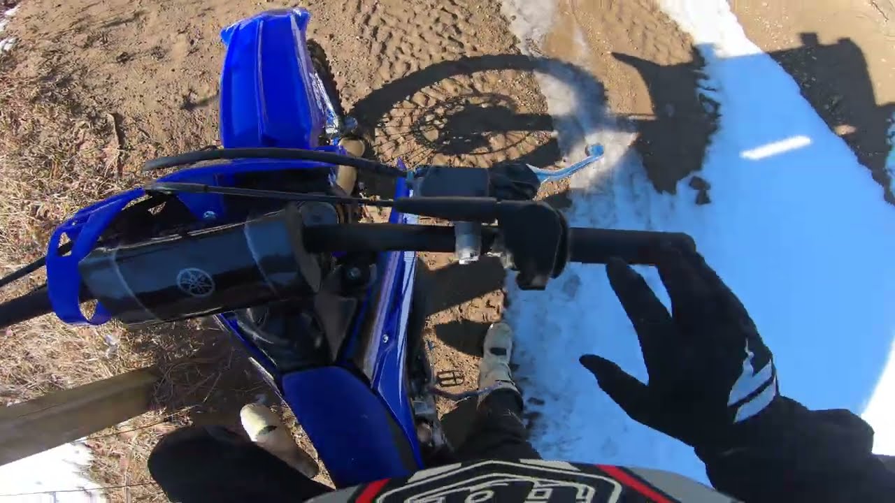 Yz250 on some snowmobile trails.. can’t wait for spring any longer 