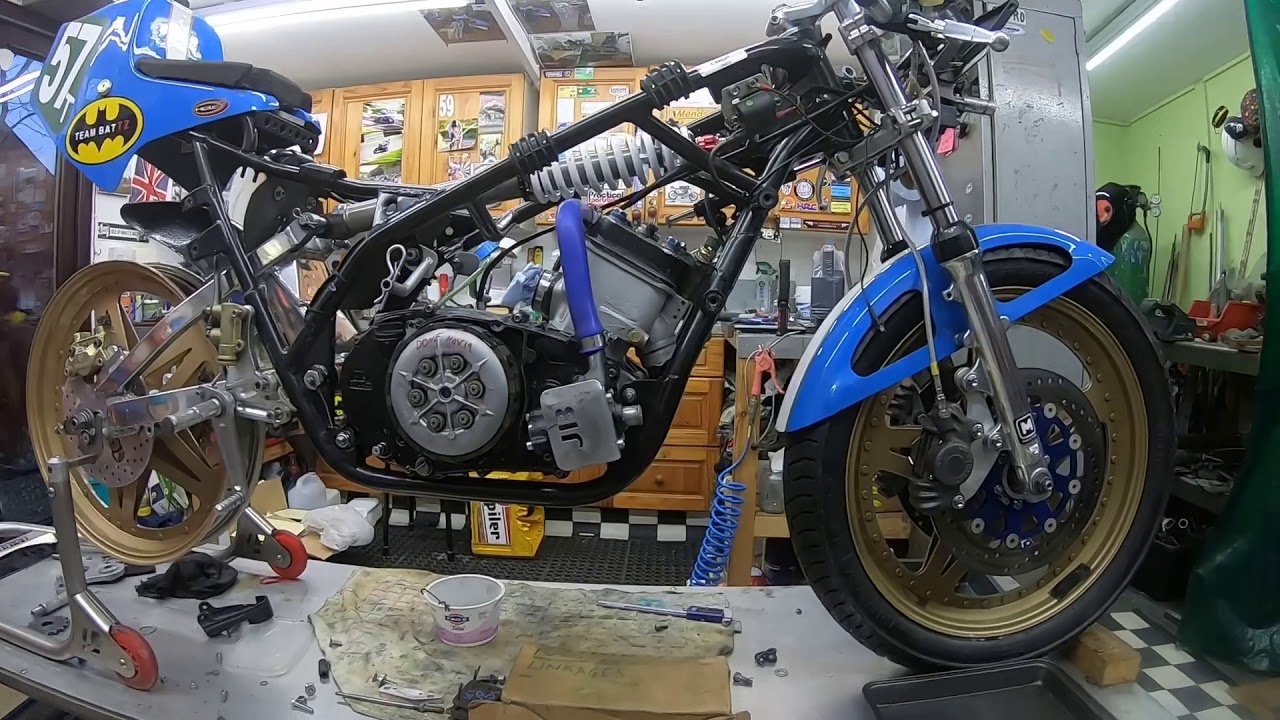 J Burrill Racing introduction and walk round our Yamaha TZ350 2 stoke race bike
