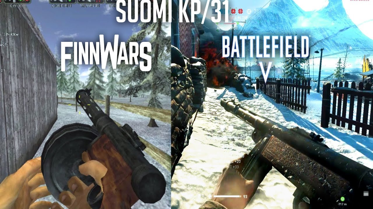 SUOMI KP/31 - FinnWars vs. Battlefield 5 - Comparison