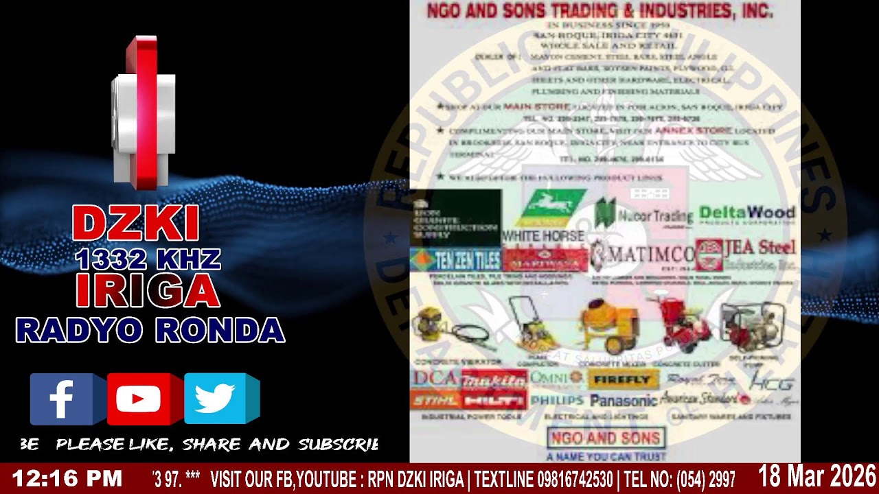 RPN RADYO RONDA BALITA (Tanghali) | MAR 18,2026