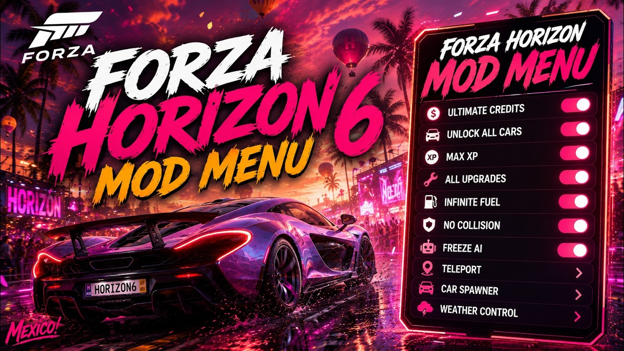 Forza Horizon 6 HACK | BEST FH6 Menu | Forza 6 Mod Menu | Money Glitch + Unlimited WheelSpins