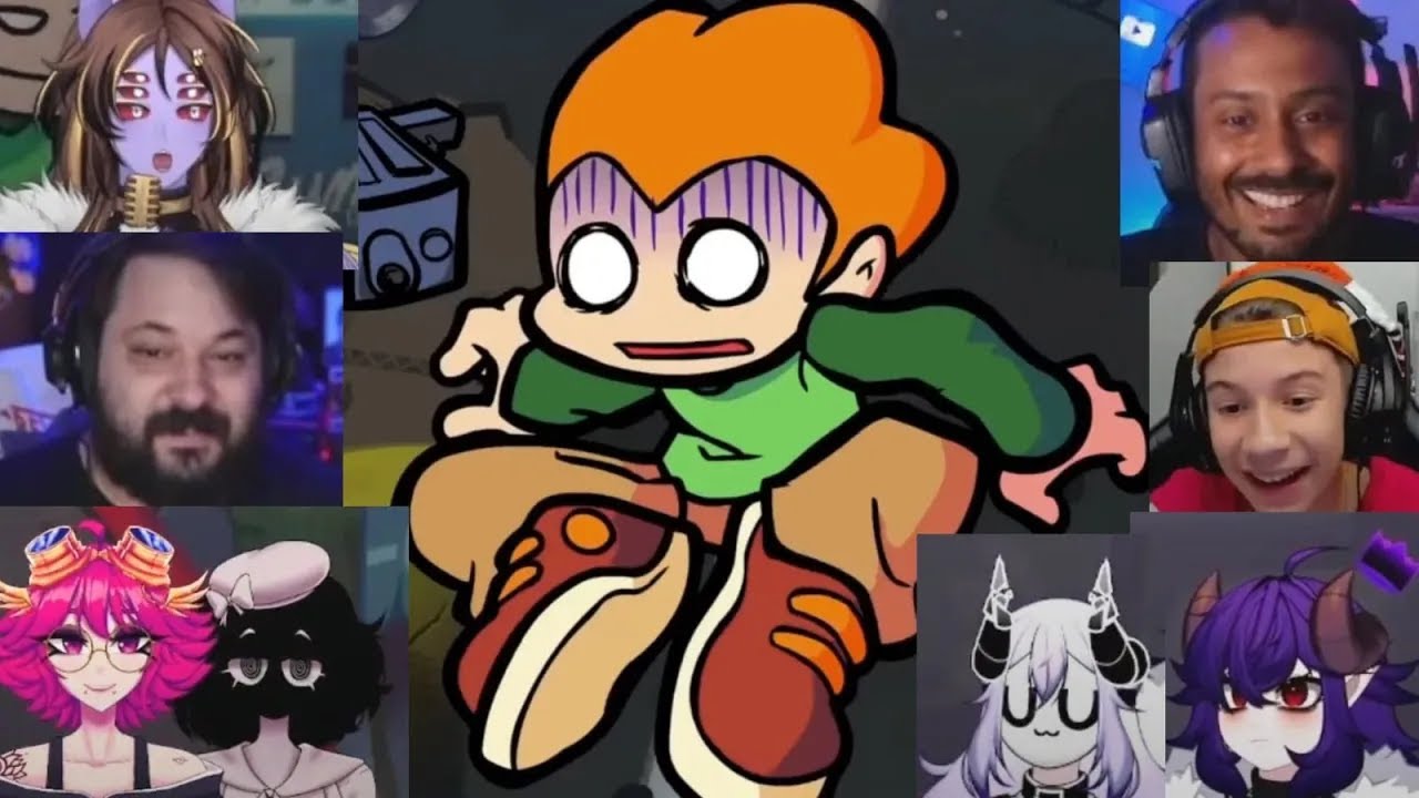 YOUTUBERS REAGINDO A 1ª CUTSCENE DA WEEKEND 1 NO FRIDAY NIGHT FUNKIN'