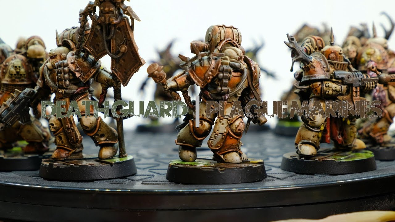 [ENGL] Let's Paint: Plague Marines | Death Guard | Grim Dark | Brush Weathering | Streaking Grime