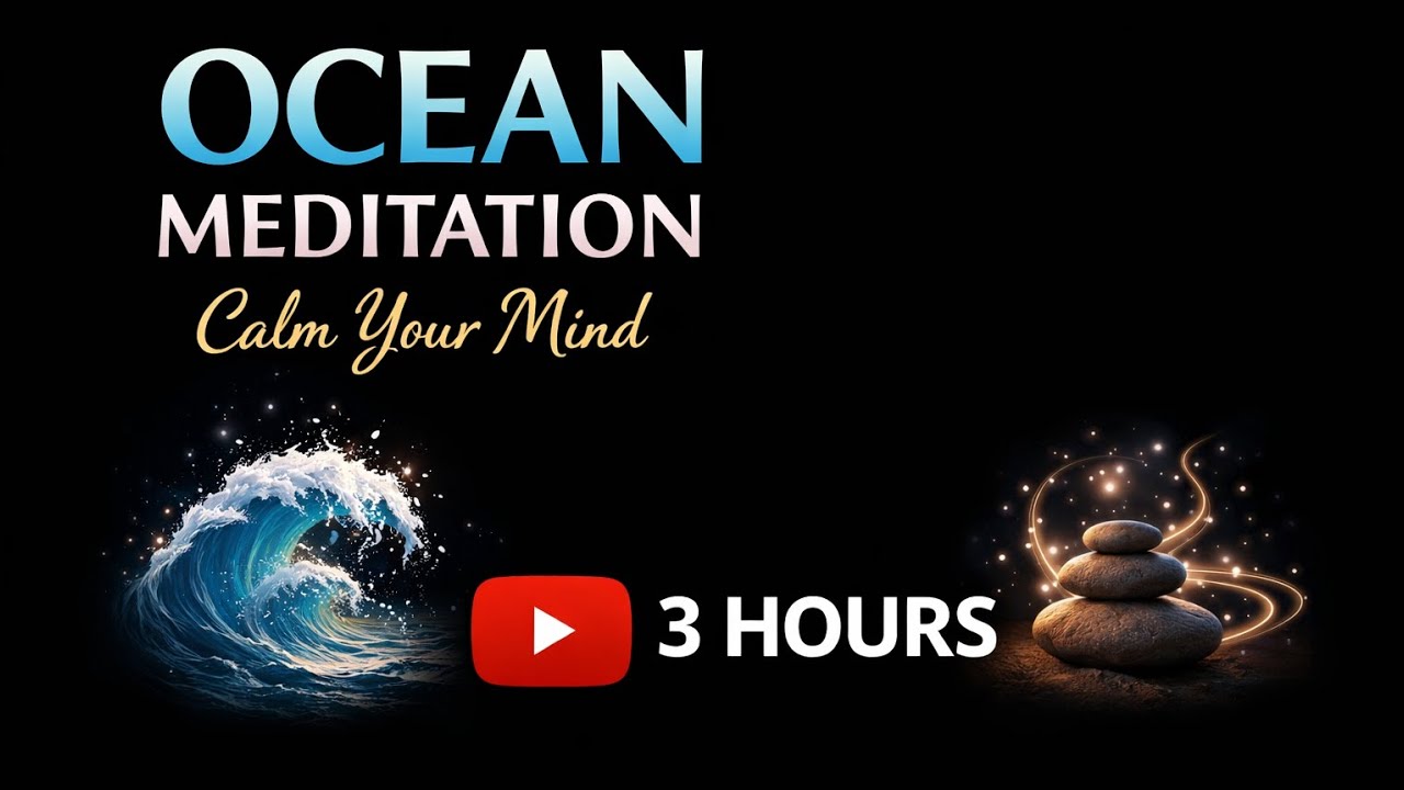 Ocean Rain Meditation 🌊 Black Screen (3 Hours)  Deep Sleep & Relaxation