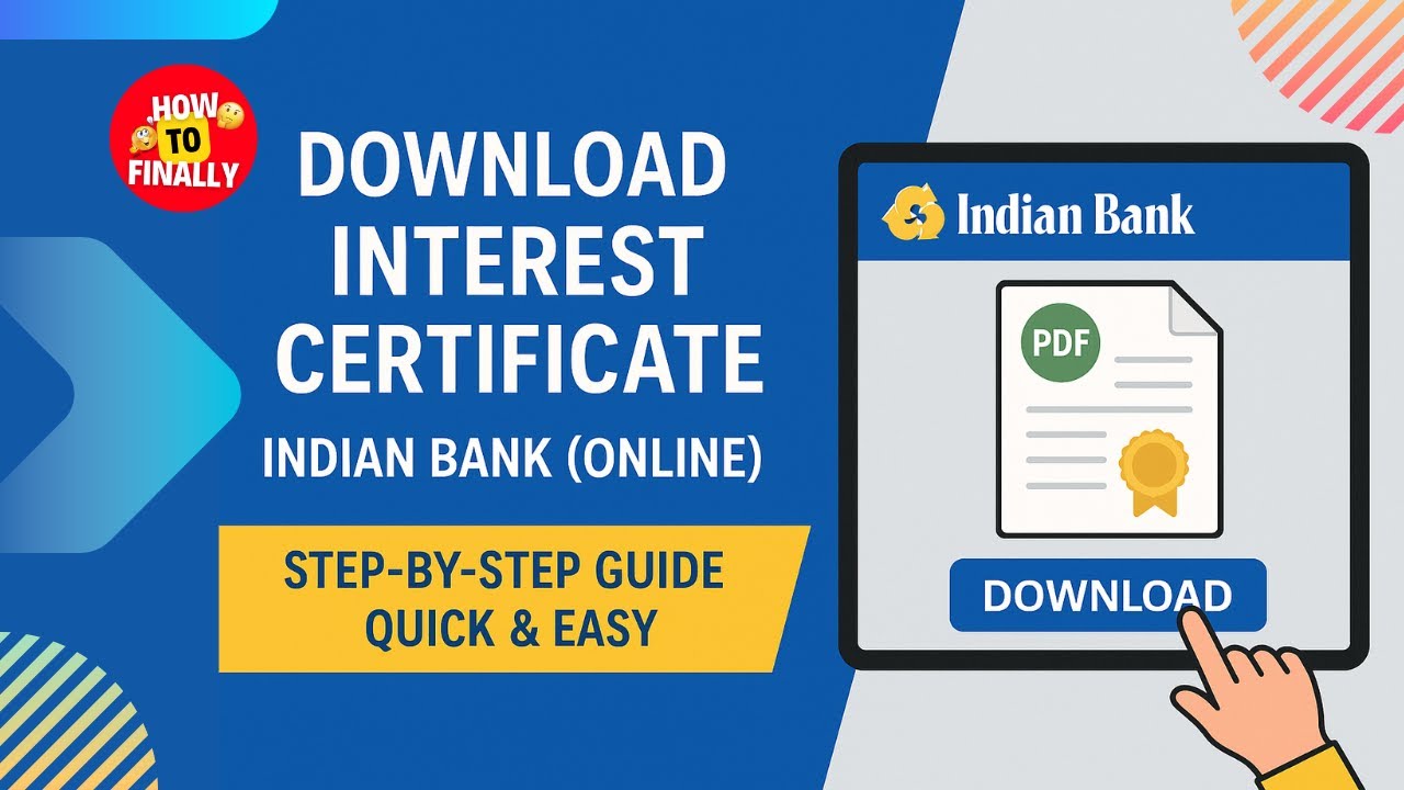 How to Download Interest Certificate in Indian Bank Online | Indian Bank Interest Certificate Online