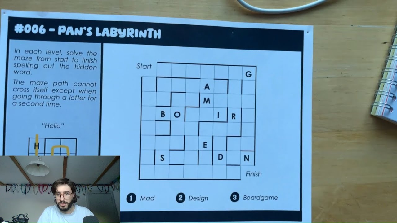 A maze where you have to find words - Dialy puzzle Design #006
