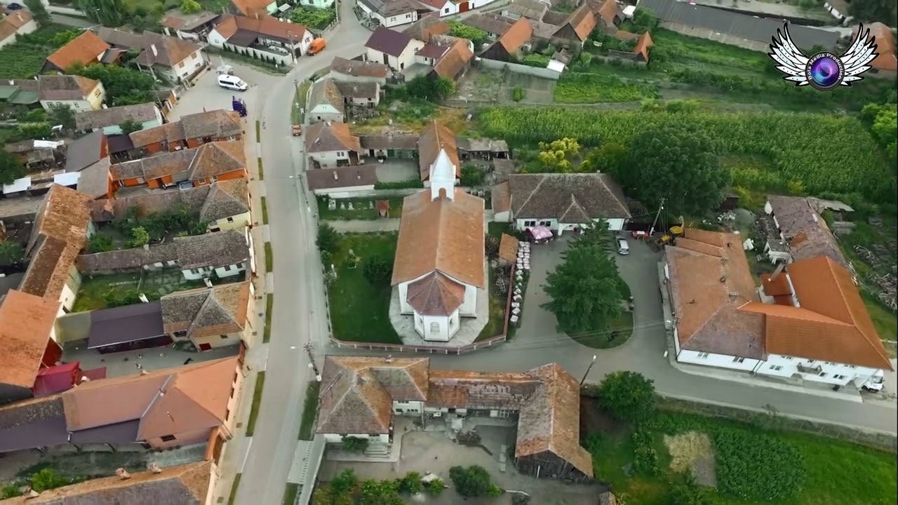 Vedere panoramica Comuna Dostat Judetul Alba 21 iulie 2023