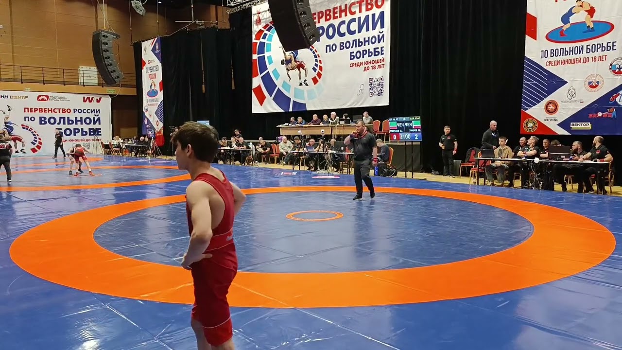 Муцухаев Дени - Умаров Магомед Вольная борьба 45кг 1-16 первенство России до 18лет г Орёл