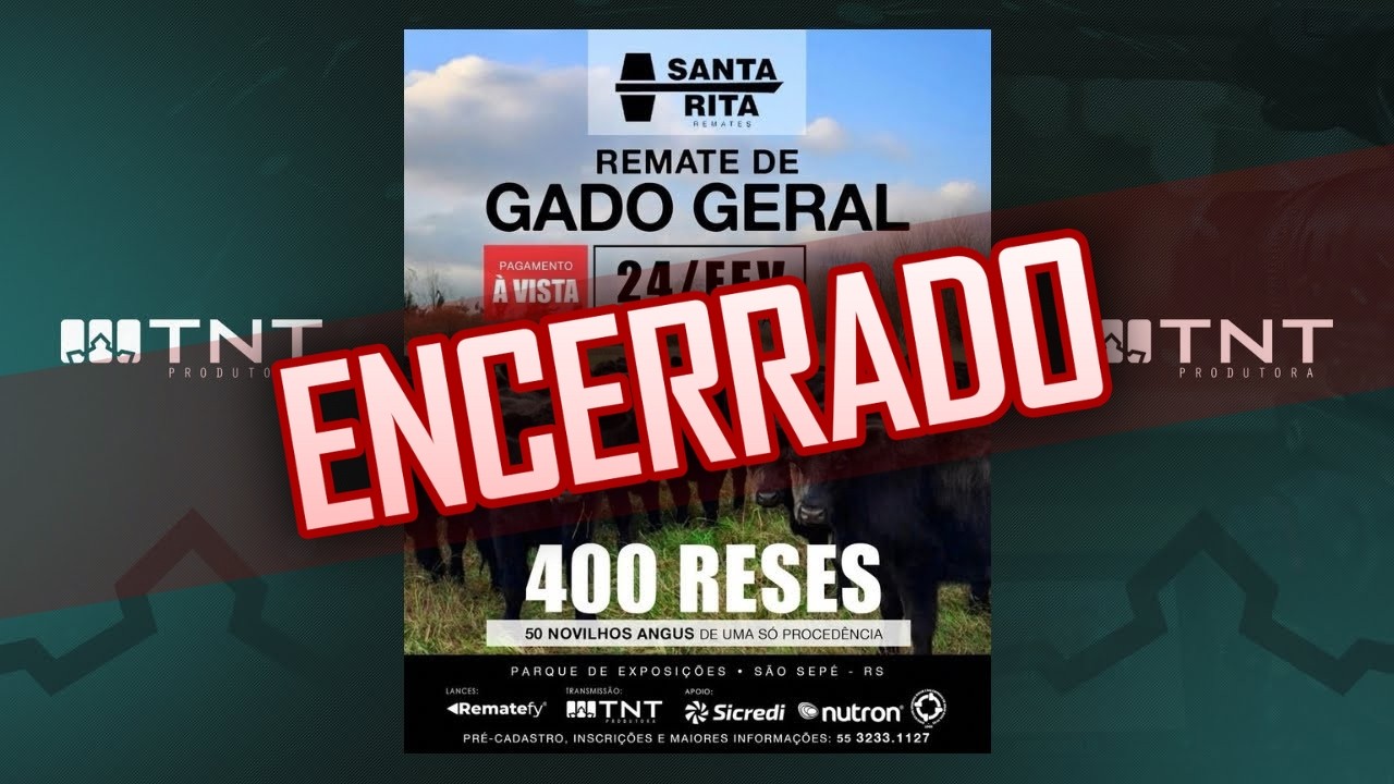 24/02 - Gado Geral Santa Rita Remates | 15h