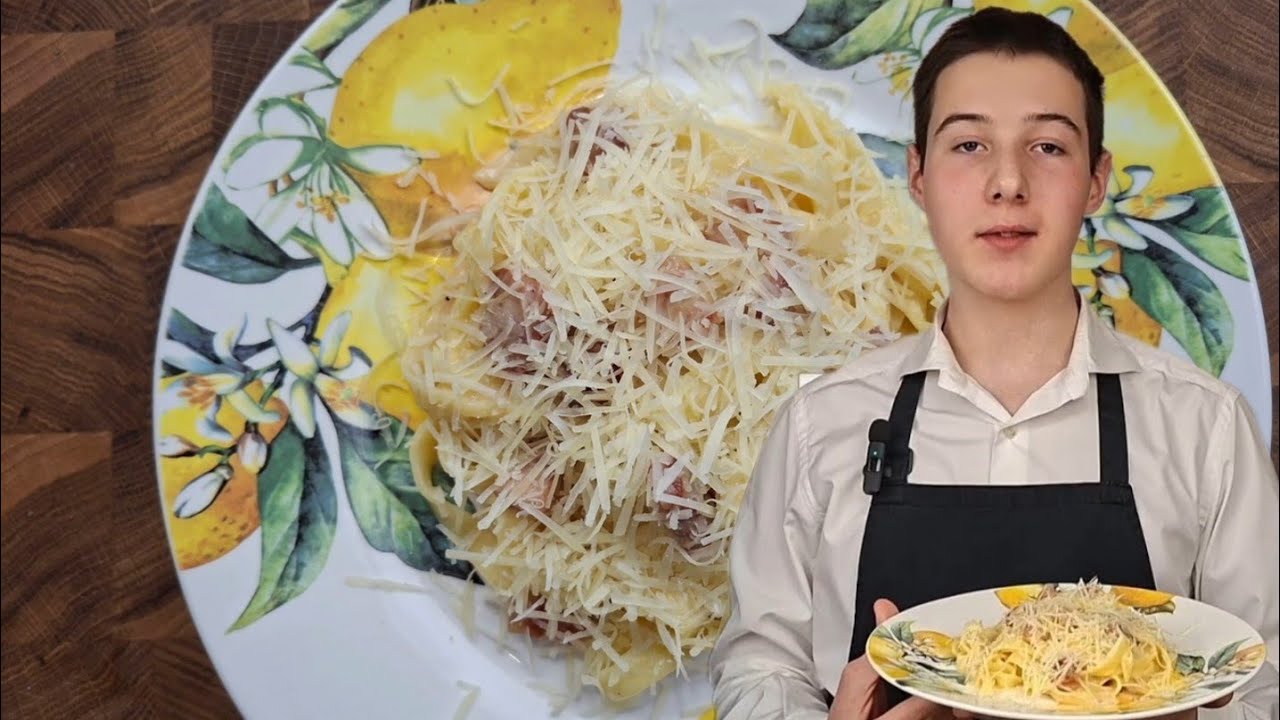 Фетучини карбонара.Пошаговый рецепт.#SergoFood#pasta#carbonara#фетучиникарбонара 
