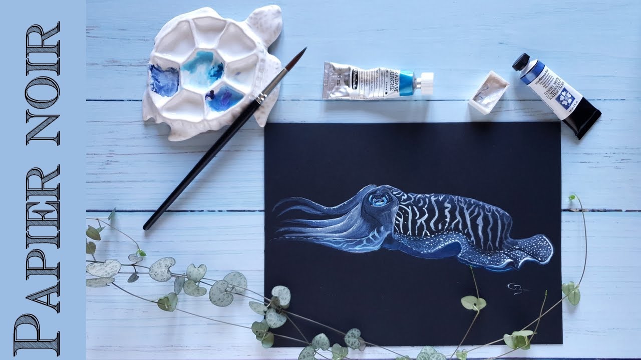 🖤 Peindre sur Papier Noir 🦑