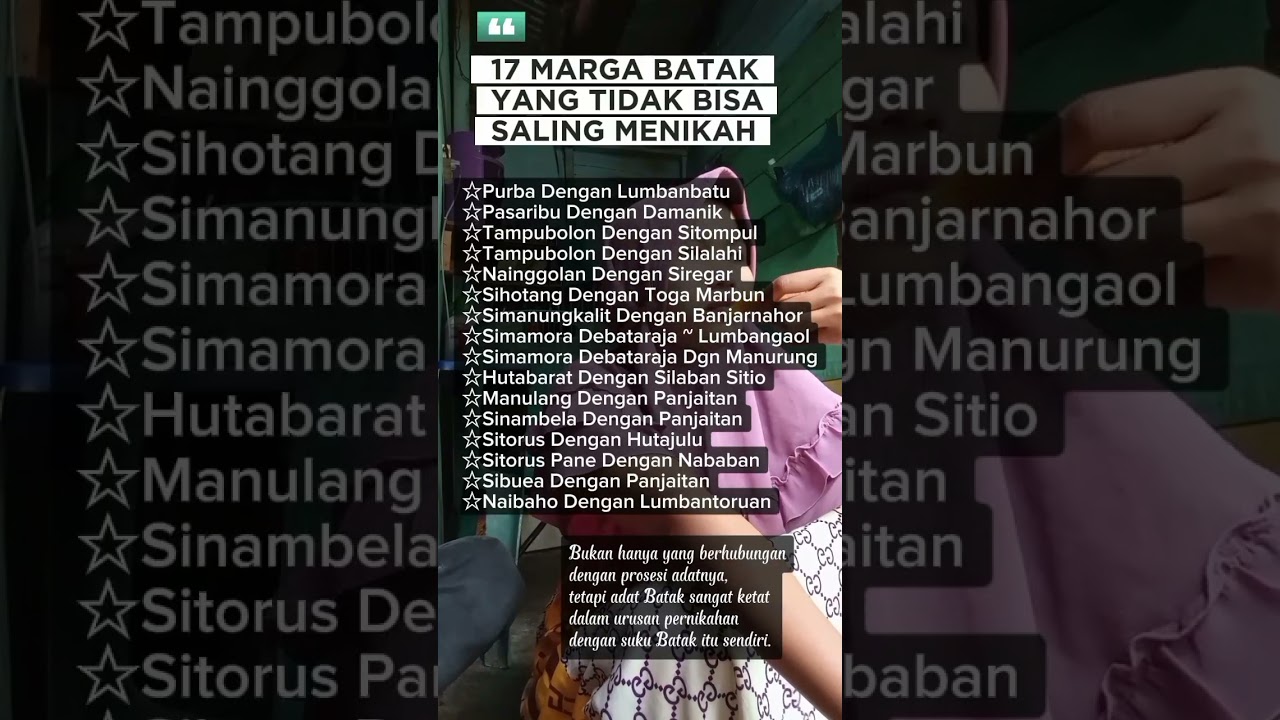 TOP 17 marga Batak yang tidak bisa menikah 😅 #batak #adat #bataktoba #shorts #shortvideo