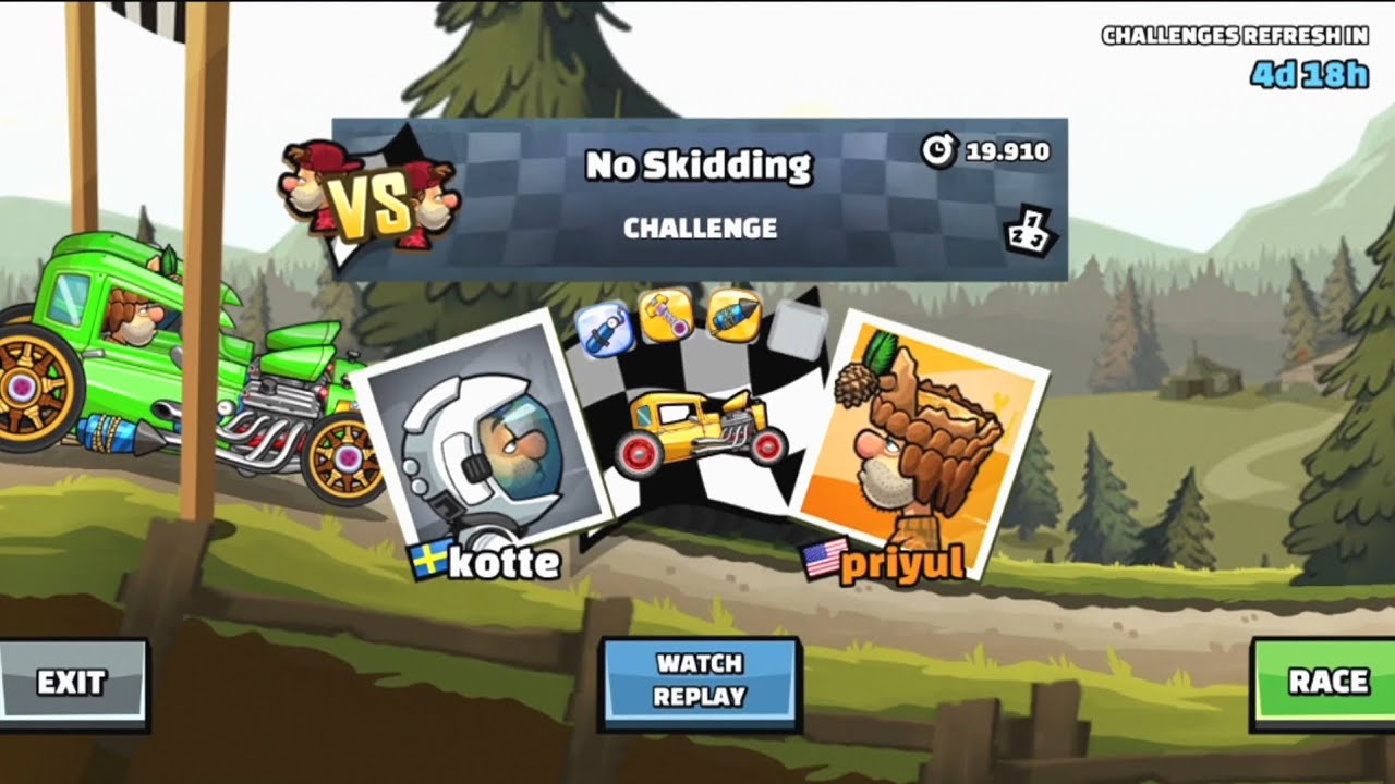 Hill climb racing 2 | No Skidding Challenge Gameplay