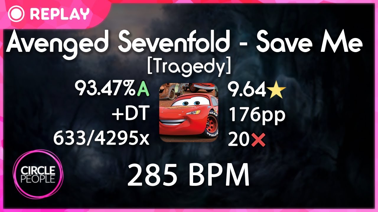 osu! | Aricin | Avenged Sevenfold - Save Me [Tragedy] +DT 93.47% 9.64⭐ 20❌ | Best misscount!