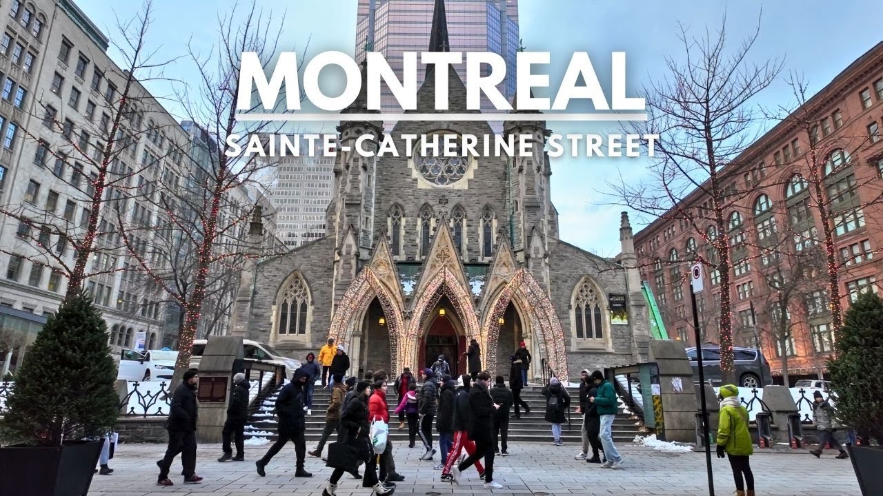 Montreal Downtown Winter Walking Tour | Sainte-Catherine Street | December 2024