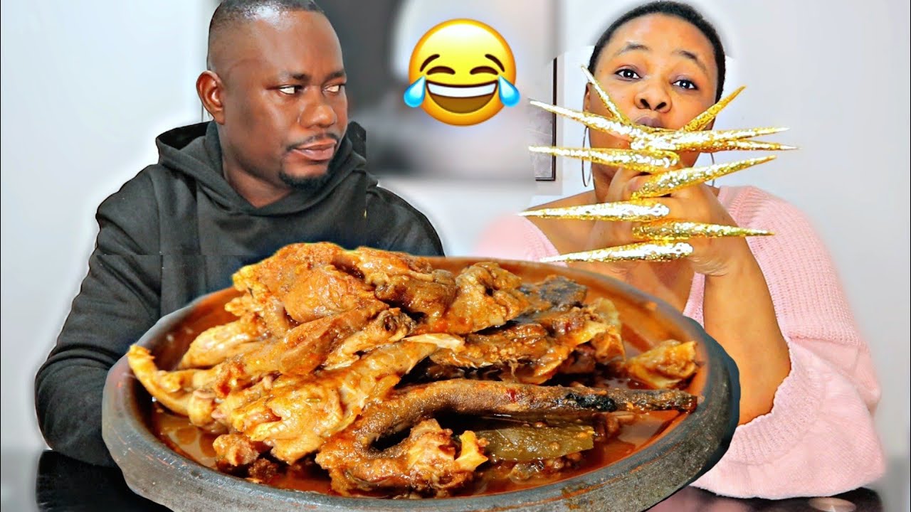 Eating With The Longest Nails Prank On My Husband, African Food Mukprank